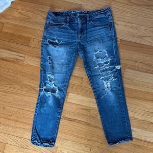 American Eagle Outfitters Women's Destructed Ripped Slouchy Jeans 4